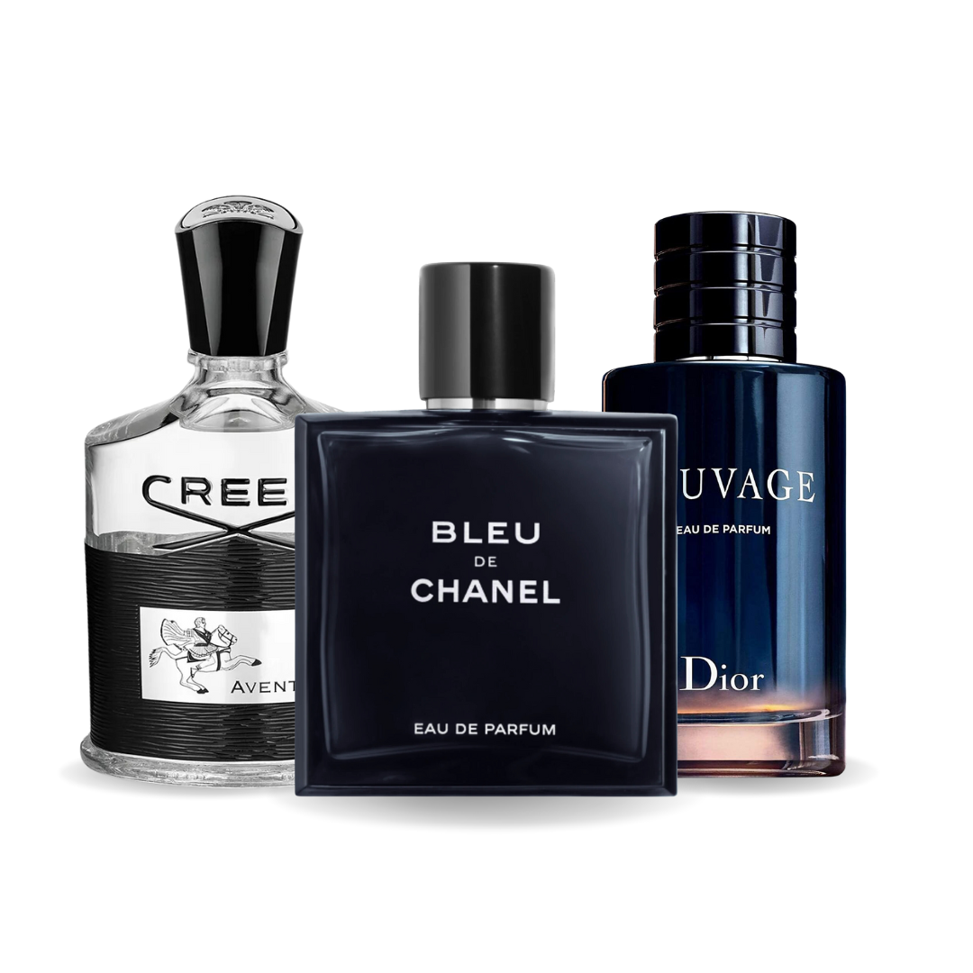 Zestaw 3 perfum Aventus, Bleu de Chanel e Sauvage 100ml