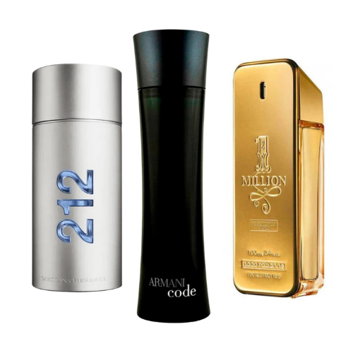 Zestaw 3 perfum 212 men nyc, One million e Code homme 100ml