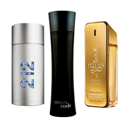 Zestaw 3 perfum 212 men nyc, One million e Code homme 100ml